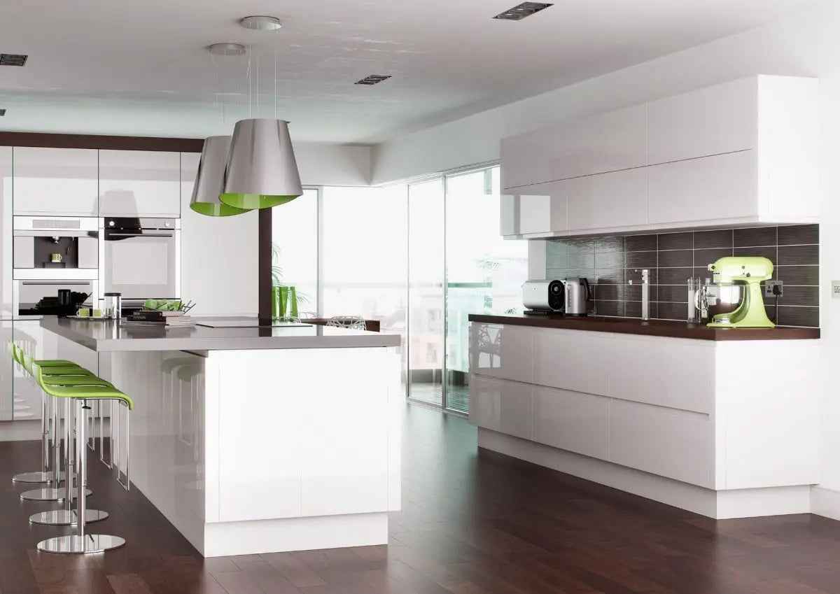 PureLine J-Pull Handleless High Gloss Kitchen Cabinet Door